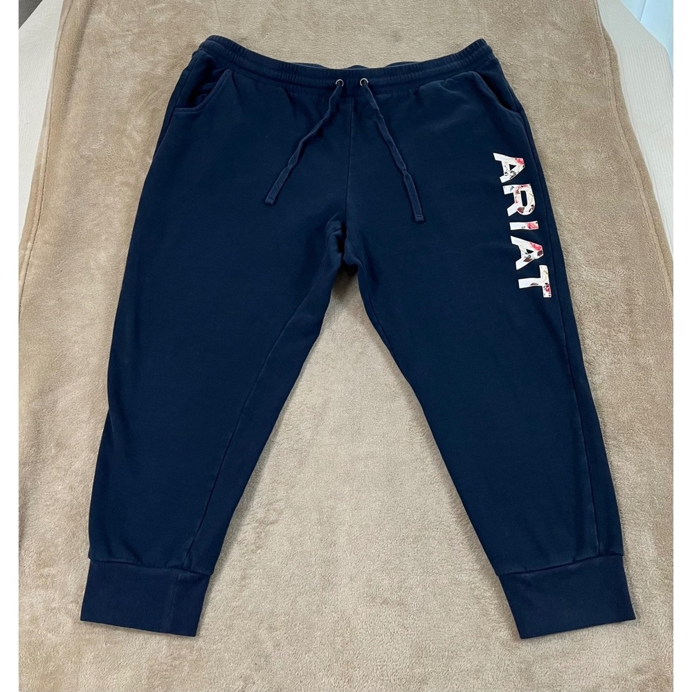 Ariat R.E.A.L Jogger Sweatpants Women's 2X Navy Blue Cotton Polyester GOOD